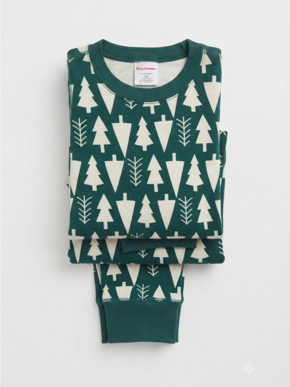 Hanna Andersson Happy Trees On Green Pajama Set | Size 10